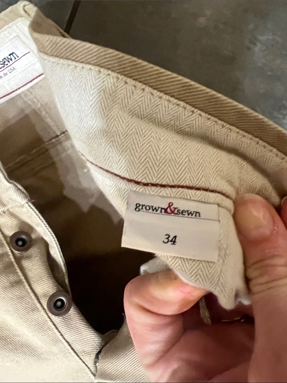 Grown & Sewn Men's Khaki Chino Pants - Classic Tan - Picture 5 of 6
